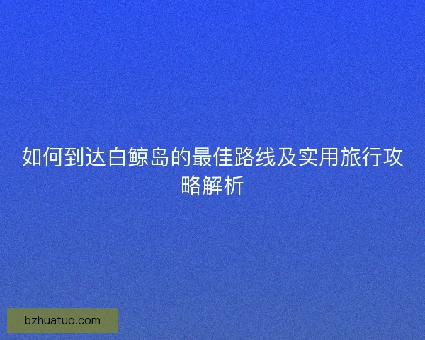 如何到达白鲸岛的最佳路线及实用旅行攻略解析