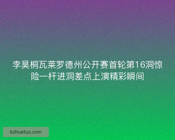 李昊桐瓦莱罗德州公开赛首轮第16洞惊险一杆进洞差点上演精彩瞬间