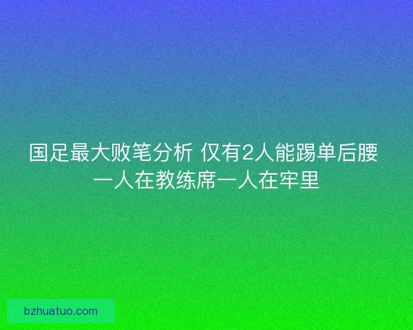 国足最大败笔分析 仅有2人能踢单后腰 一人在教练席一人在牢里 国足最大败笔分析 仅有2人能踢单后腰 一人在教练席一人在牢里